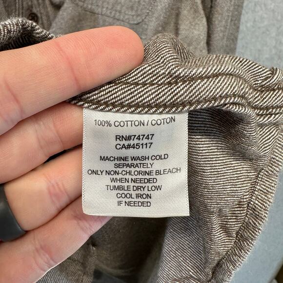 Red Head Brand Workhorse Shirt Mens Size XL Brown Cotton Long Sleeve Button Up - Picture 8 of 16